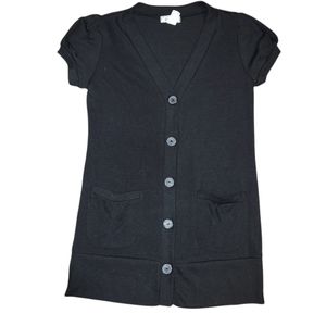 Casual Land Poly Rayon Blend Short Sleeve Button Down Cardigan sz S